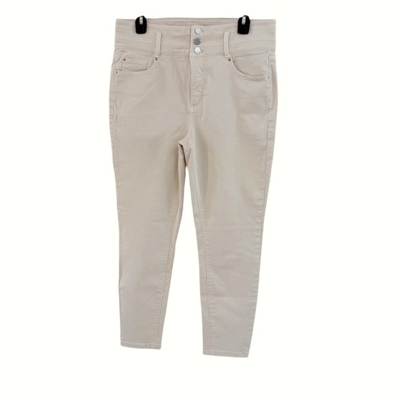 Ann Taylor Pants - Ann Taylor Skinny Ivory High Rise Jean‎ Chic Clean Lined Sculpting Stretch 12P